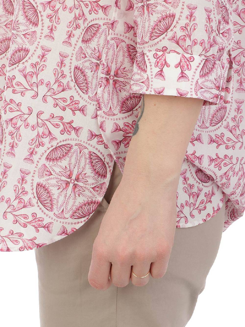 CALIBAN Camicia Donna In Cotone A Fiori Pezzi Unici