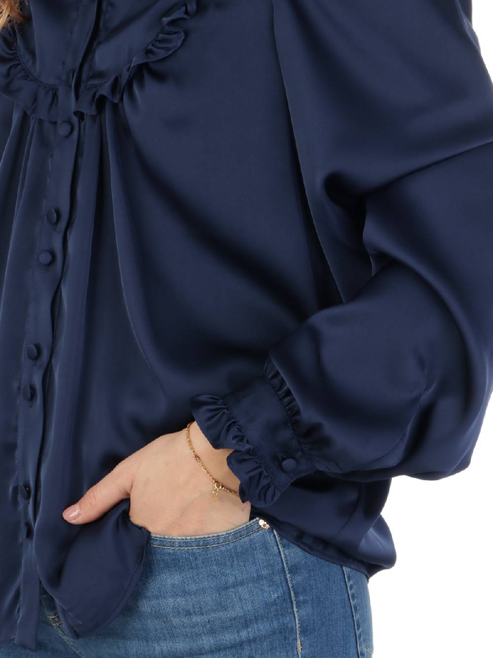 F.IT Camicia Donna con Rouches Negozi Online