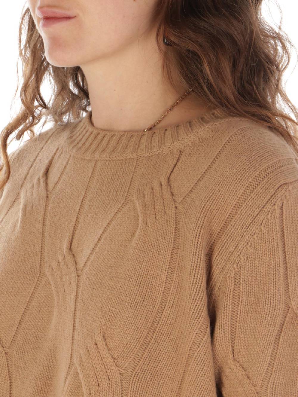 KANGRA Maglia Donna in Lana e Cashmere a Treccia Fino Al -60%