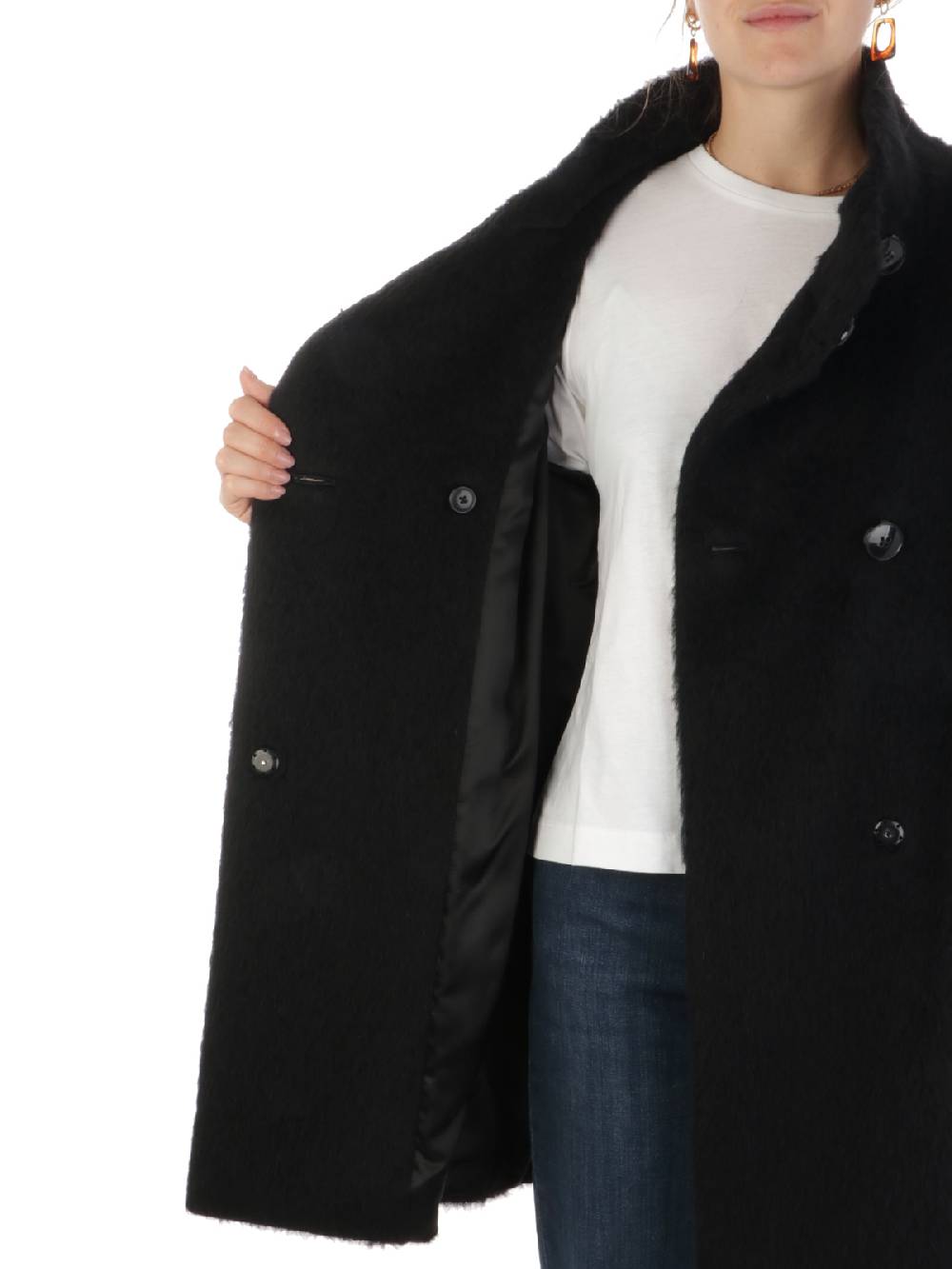 CINZIA ROCCA Cappotto Doppiopetto Donna a Collo Alto Acquista Ora