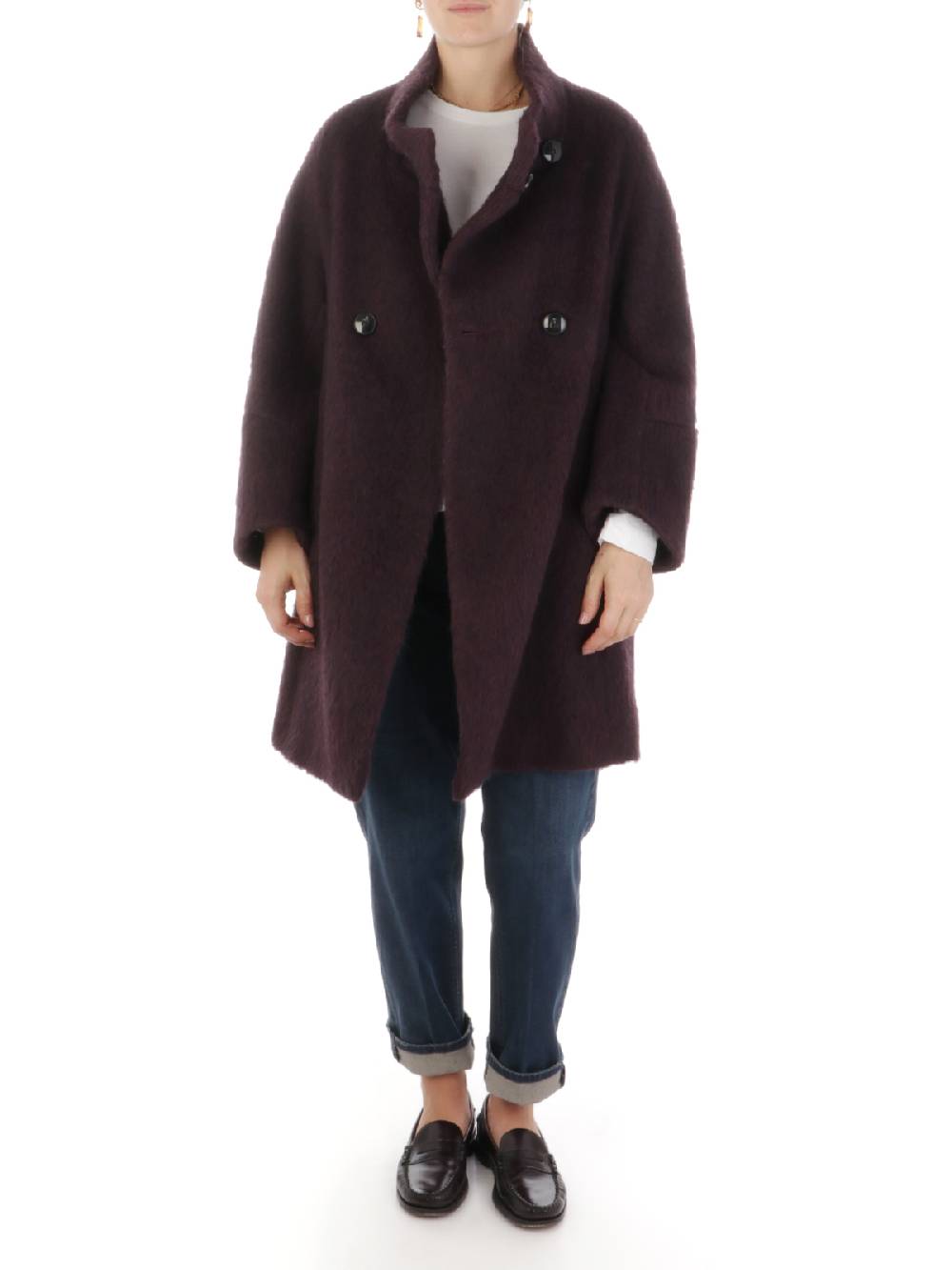 CINZIA ROCCA Cappotto Doppiopetto Donna a Collo Alto Promozione Limitata