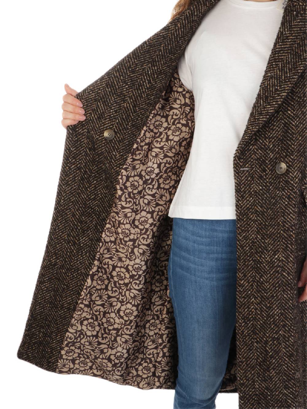 KILTIE Cappotto Donna Darrin Spigato Sottocosto