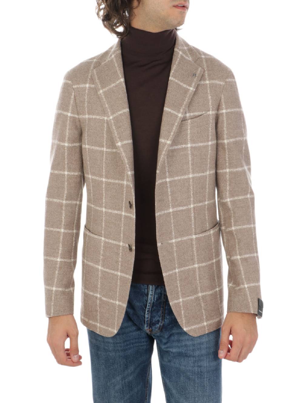TAGLIATORE Giacca Uomo in Lana e Cashmere a Quadri Italia
