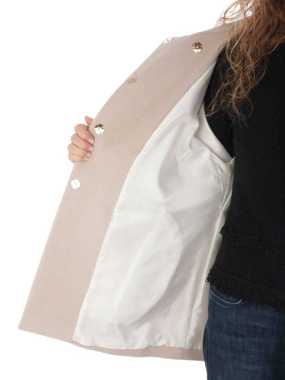CHIARULLI Cappotto Donna in Panno di Lana Affare Del Giorno