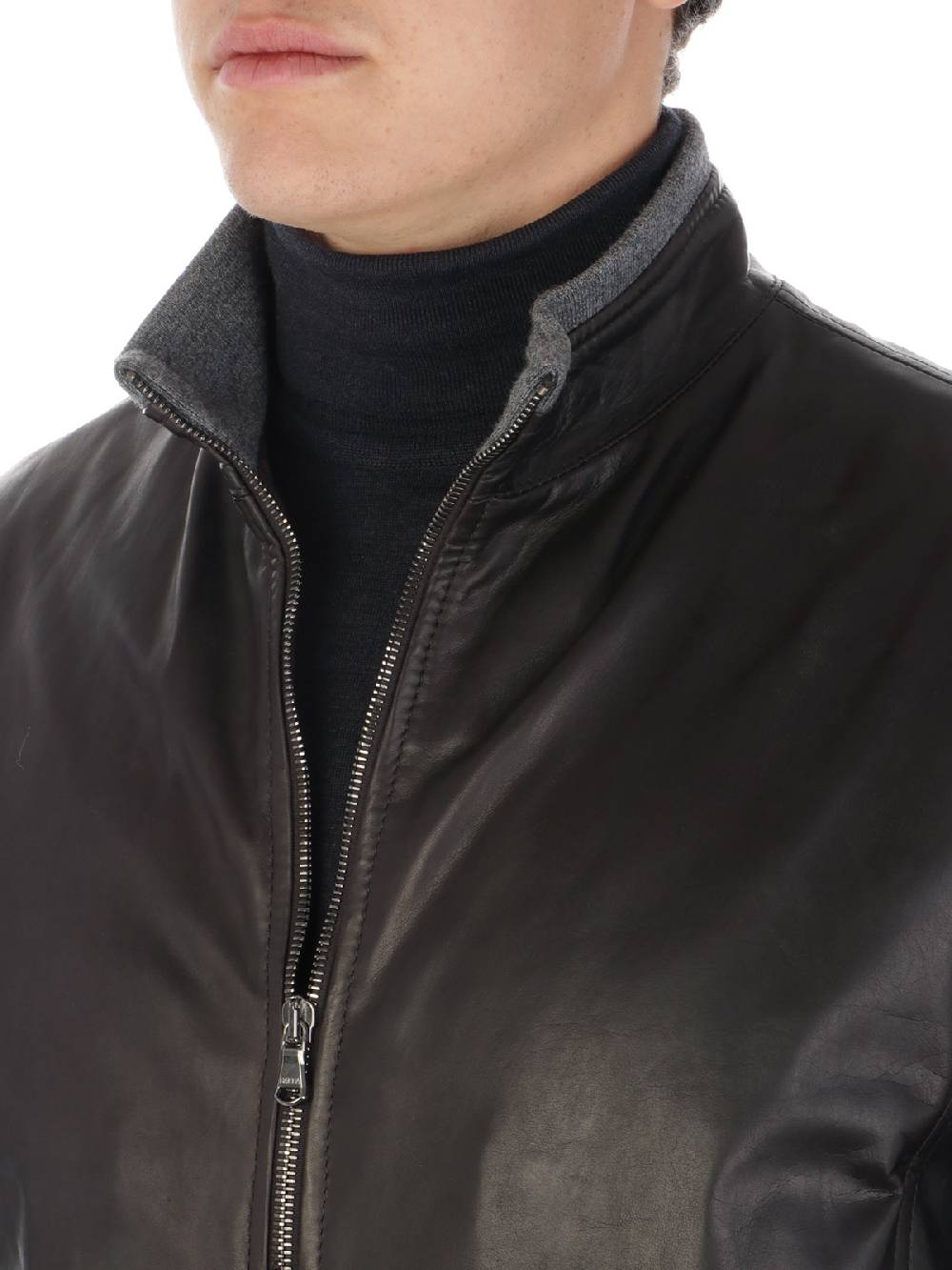 BARBA Giubbotto Uomo Fox in Pelle In Vendita