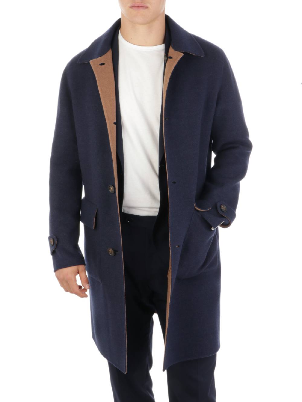 ELEVENTY Cappotto Uomo Reversibile in Lana Vergine