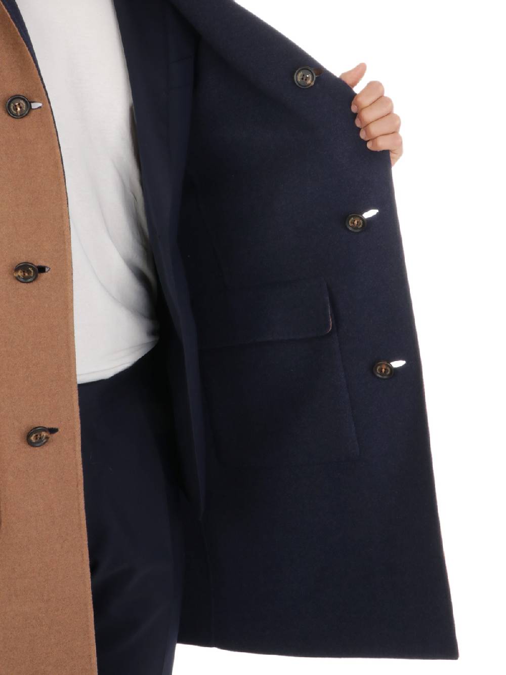 ELEVENTY Cappotto Uomo Reversibile in Lana Vergine Rilascio limitato