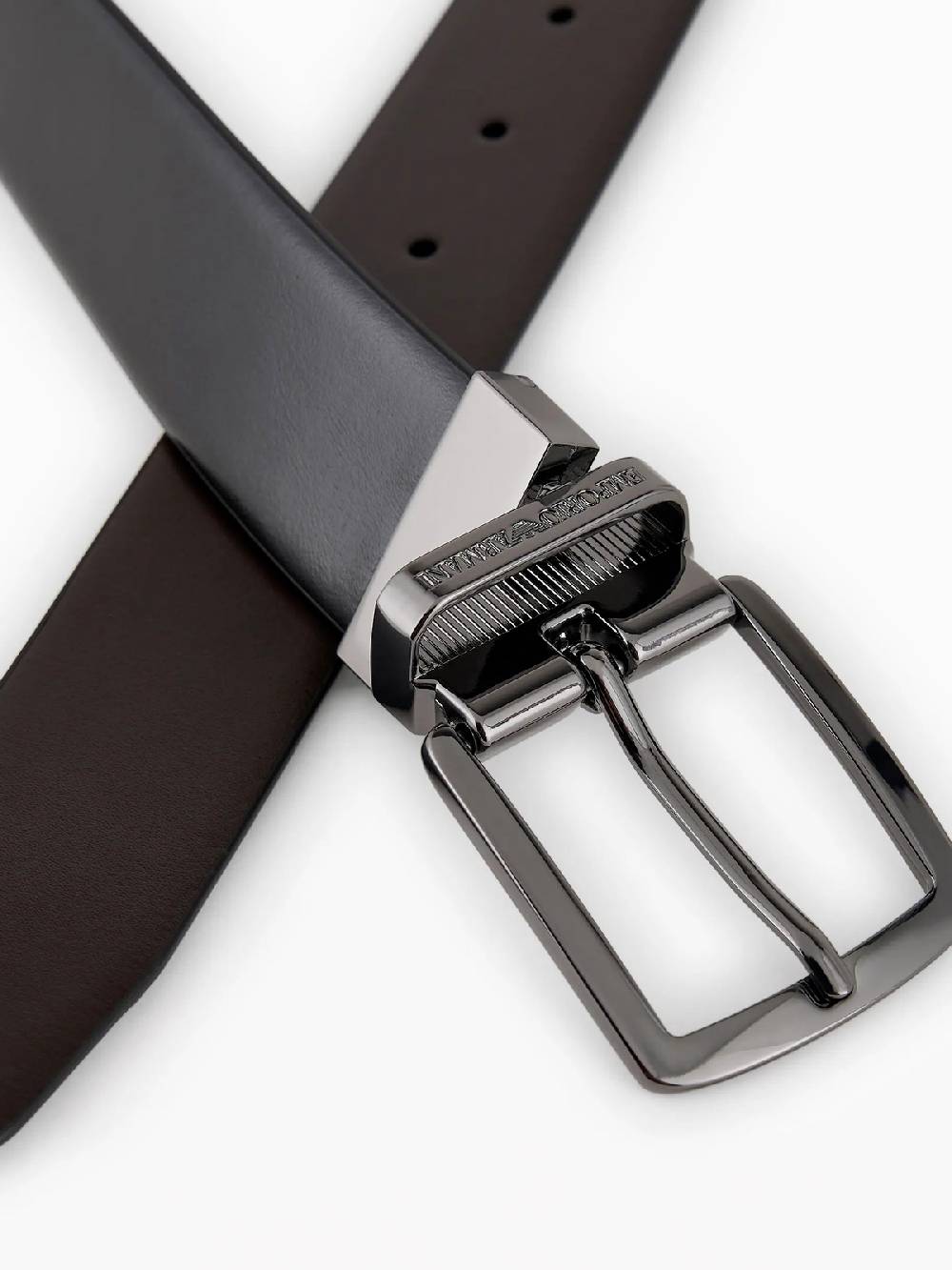 EMPORIO ARMANI Cintura Uomo Reversibile in Pelle Liscia Sconti questo mese