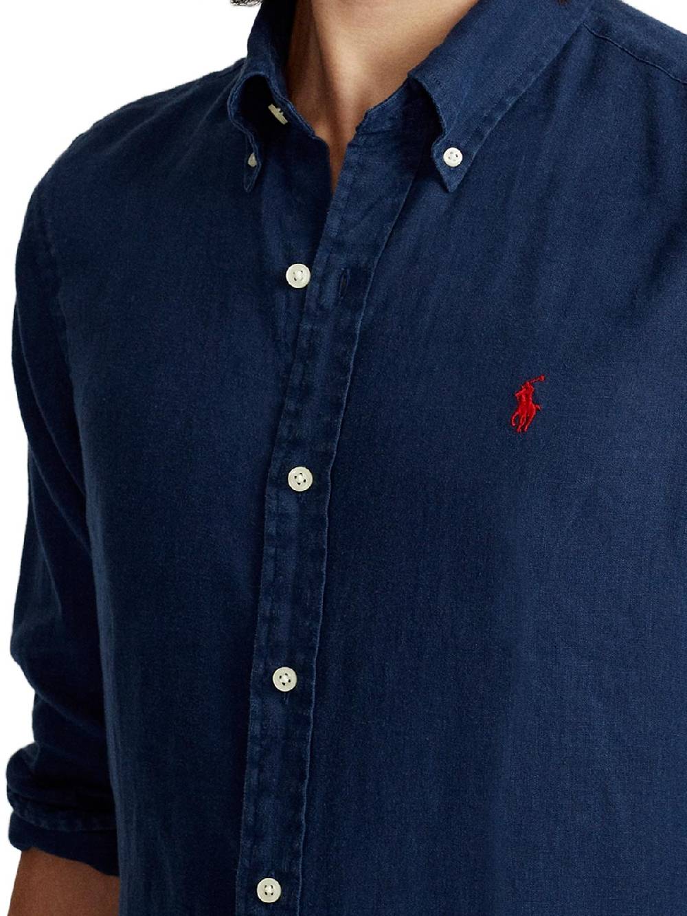 POLO RALPH LAUREN Camicia Uomo Slim in Lino Negozio online di fabbrica