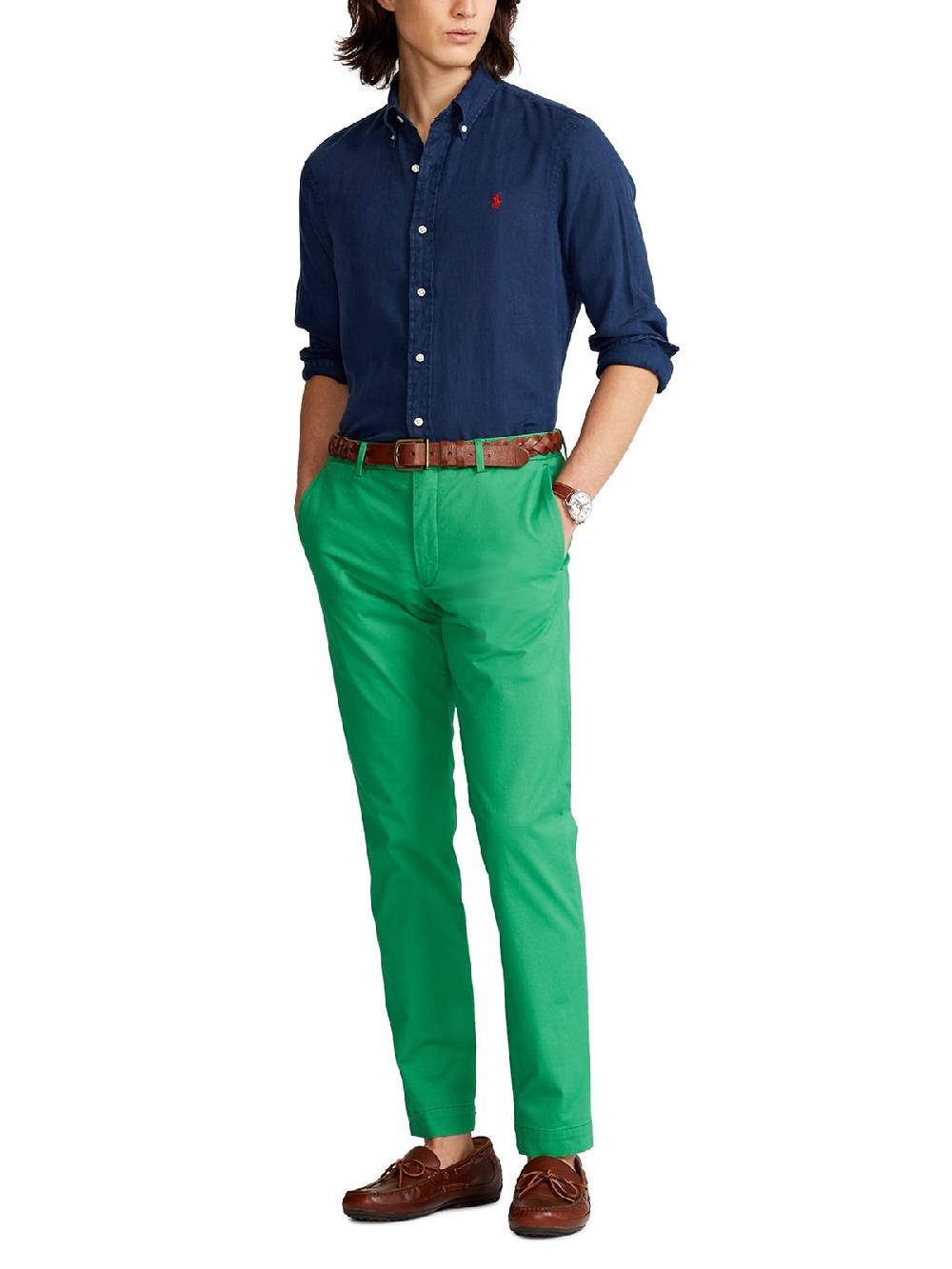 POLO RALPH LAUREN Camicia Uomo Slim in Lino Negozio online di fabbrica