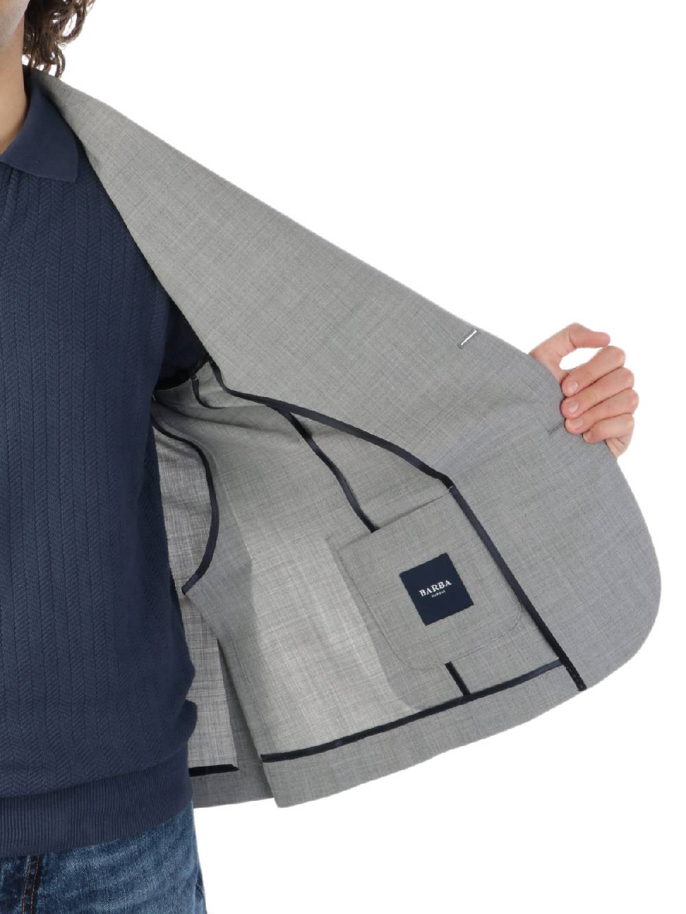 BARBA Giacca Uomo Easy In Lana Stretch In Saldo
