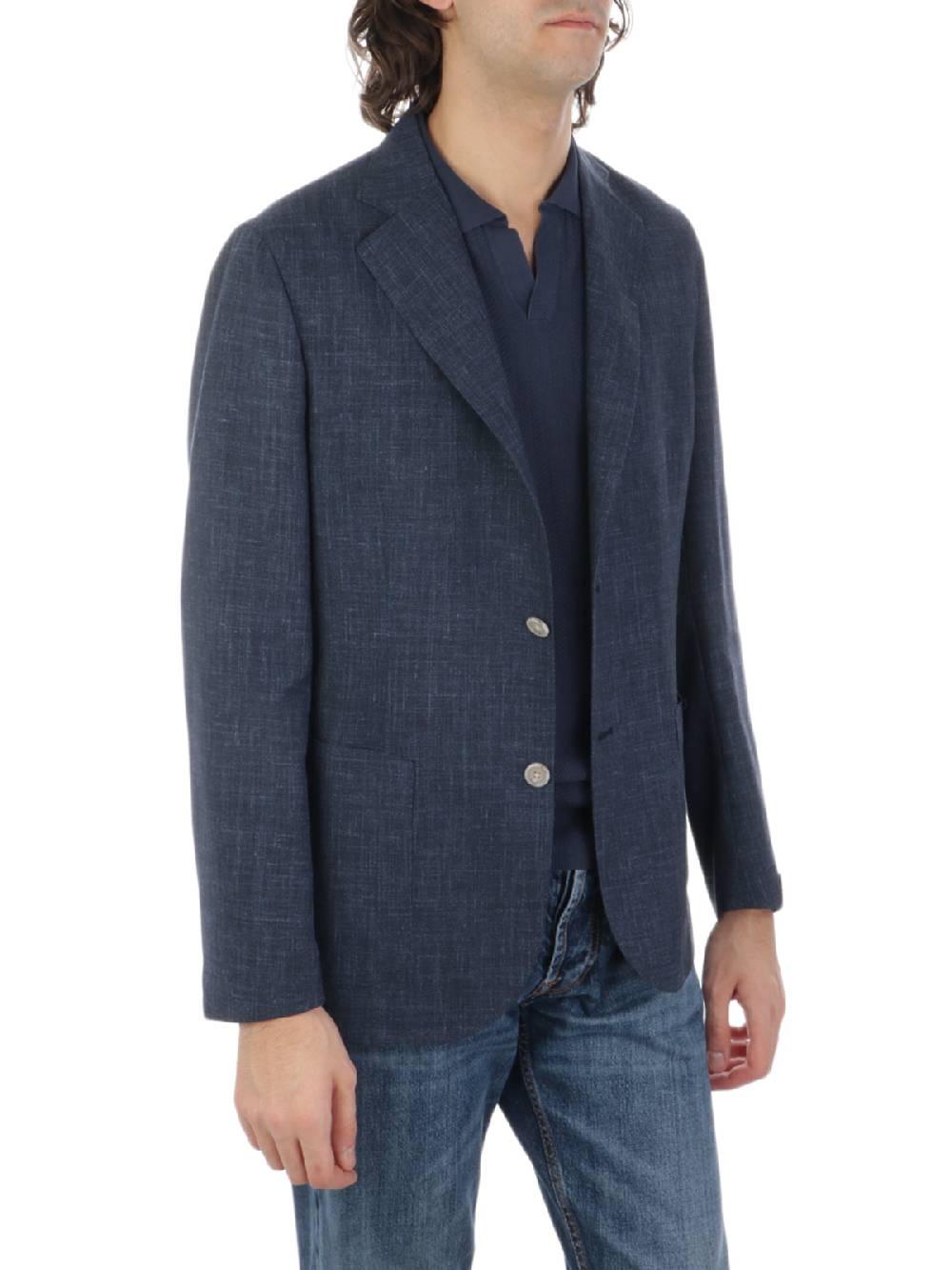 BARBA Giacca Uomo Easy In Lana E Seta Nuova