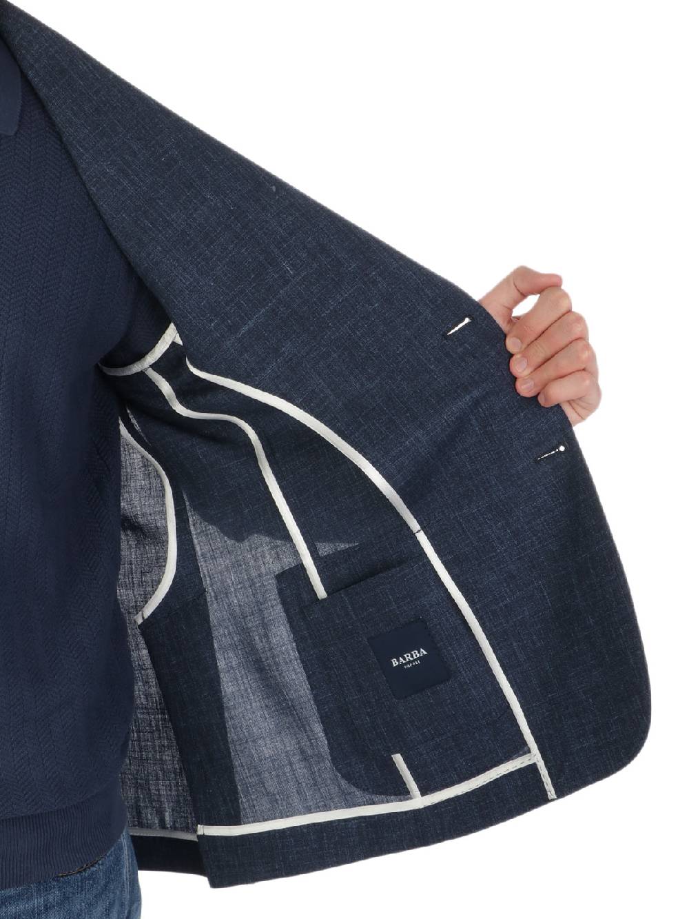 BARBA Giacca Uomo Easy In Lana E Seta Nuova