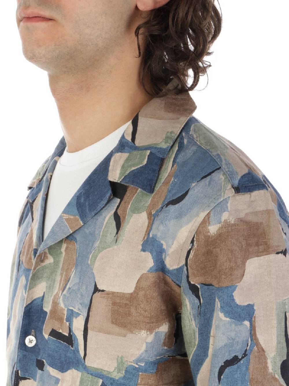ALTEA Camicia Uomo Fantasia In Lino Fornitura limitata
