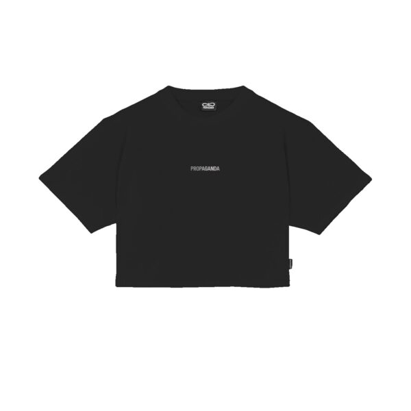 Propaganda Silver Leaf Ribs Croptop Tee – Black Acquista Ora
