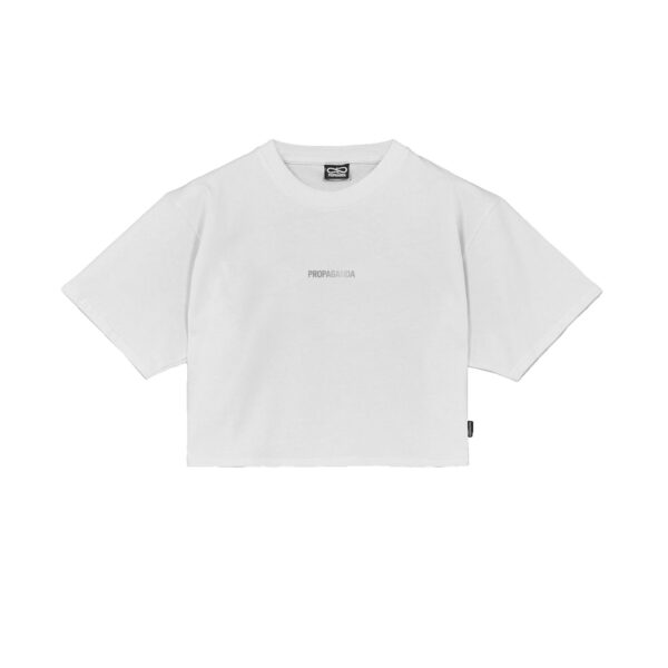 Propaganda Silver Leaf Ribs Croptop Tee – White Consegna Veloce