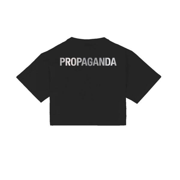 Propaganda Silver Leaf Logo Croptop Tee – Black Promozione Limitata