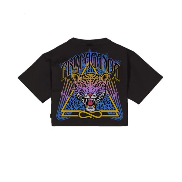 Propaganda Triangle Jaguar Croptop Tee – Black Fino Al -60%
