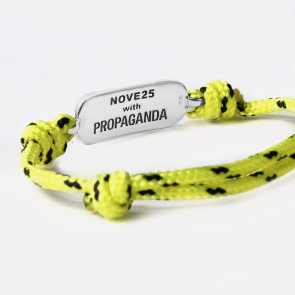 Propaganda Bracciale in Corda Gialla con Targa Propaganda W/ Nove25 In Argento Outlet