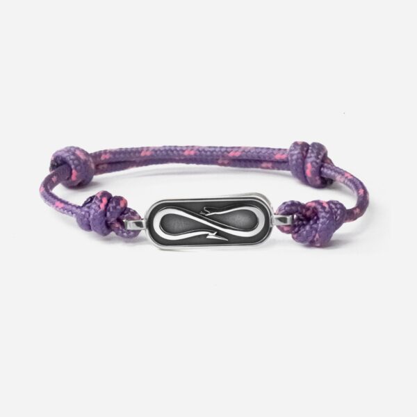 Propaganda Bracciale in Corda Viola con Targa Propaganda W/ Nove25 In Argento In Vendita