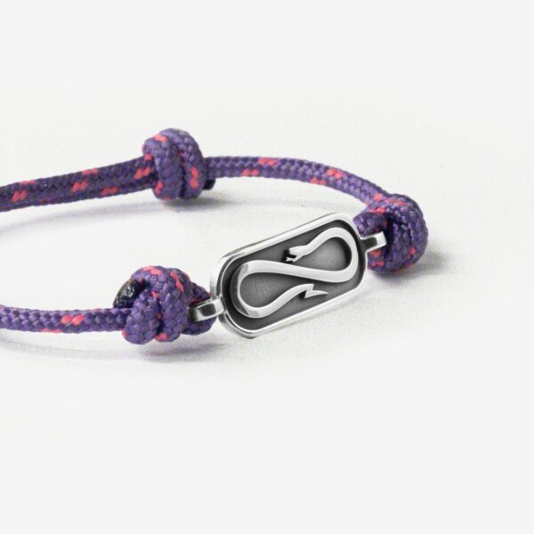 Propaganda Bracciale in Corda Viola con Targa Propaganda W/ Nove25 In Argento In Vendita