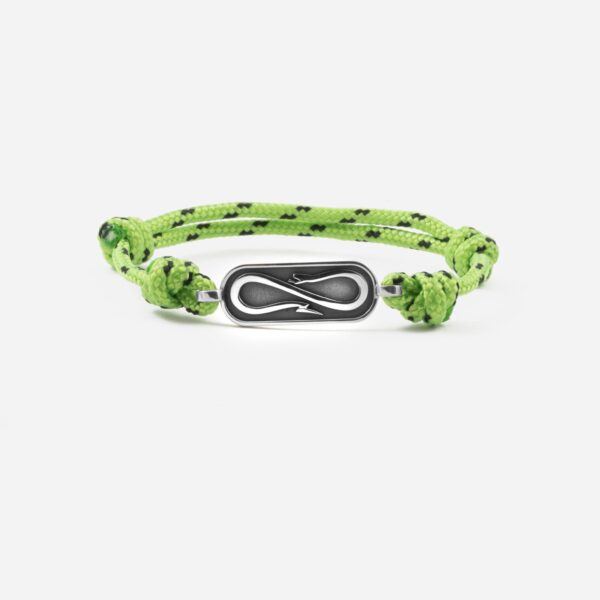 Propaganda Bracciale in Corda Verde con Targa Propaganda W/ Nove25 In Argento Saldi