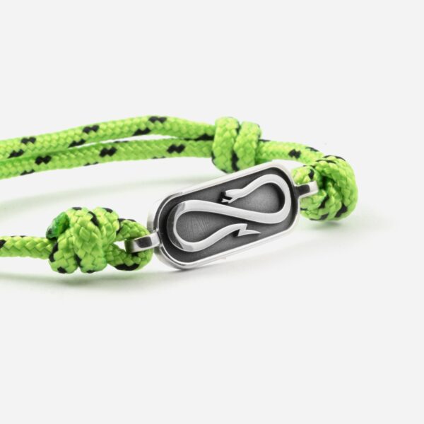 Propaganda Bracciale in Corda Verde con Targa Propaganda W/ Nove25 In Argento Saldi
