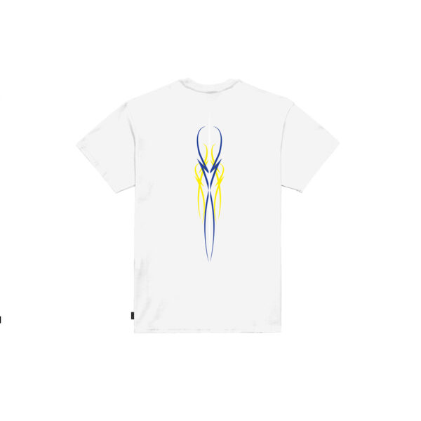 Propaganda Logo Pin Stripe Tee – White Qualità Garantita