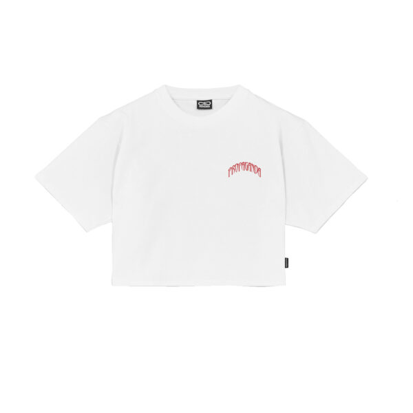 Propaganda Triangle Bengala Crop Top Tee – White Affare Del Giorno