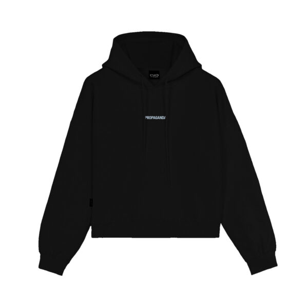 Propaganda Ribs Woman Crop Top Hoodie – Black Sottocosto