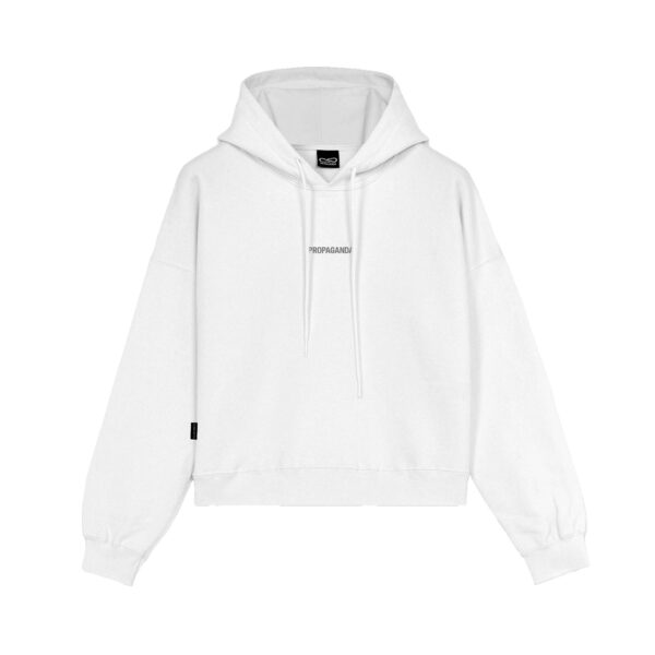 Propaganda Ribs Woman Crop Top Hoodie – White Convenienza
