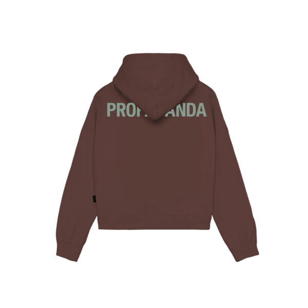 Propaganda Logo Woman Crop Top Hoodie – Mink In Vendita