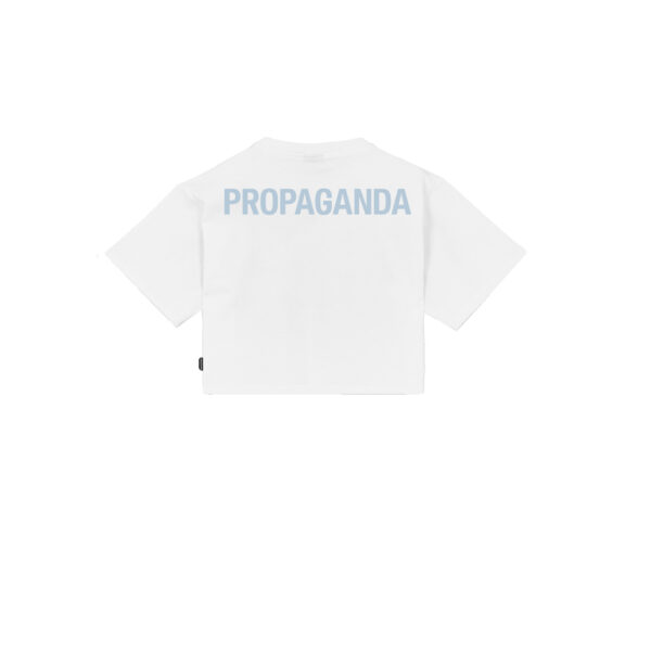Propaganda Logo Woman Crop Top Tee – White Vendita Calda
