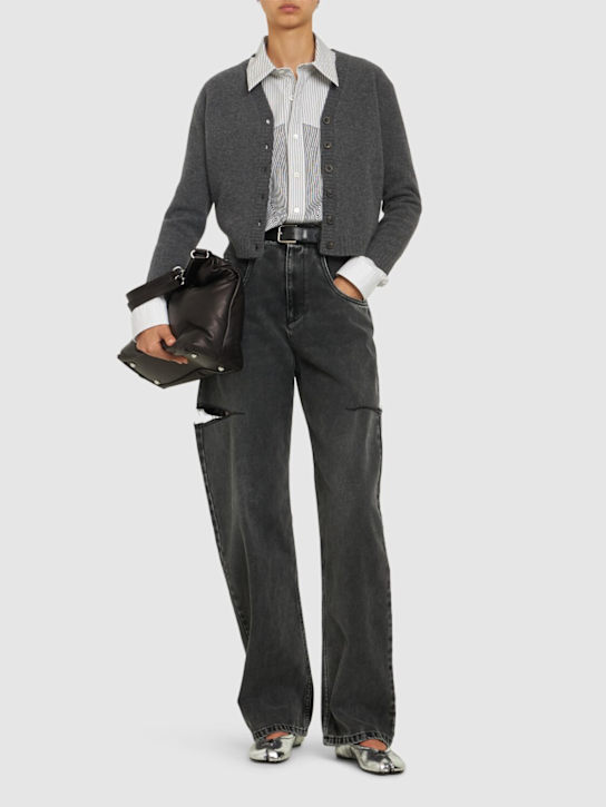 Luisaviaroma Jeans dritti vita alta in denim / cutout In Vendita