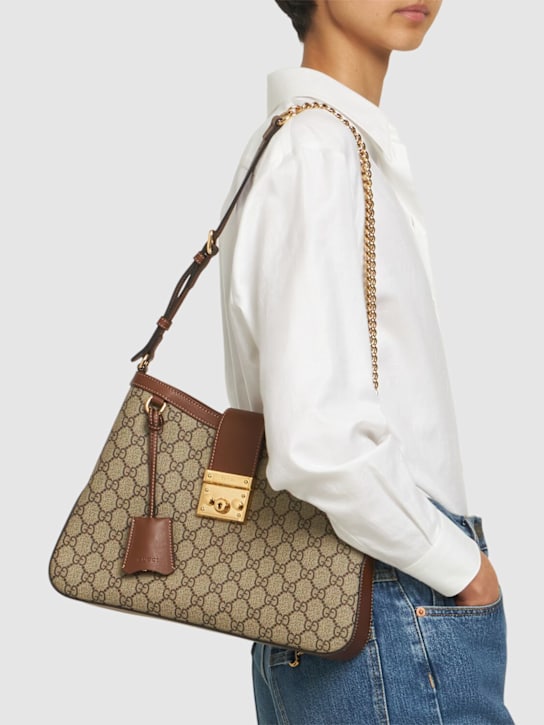 Luisaviaroma Borsa hobo Padlock in tela GG Offerte