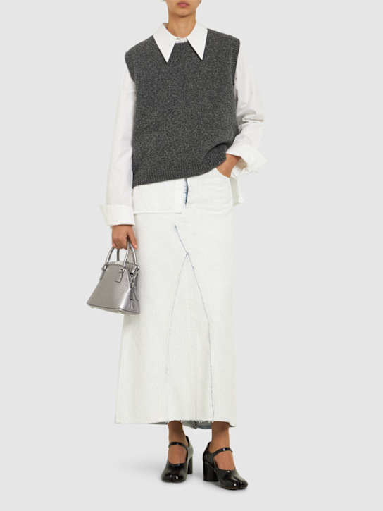 Luisaviaroma Gonna lunga in denim spalmato Affare Del Giorno