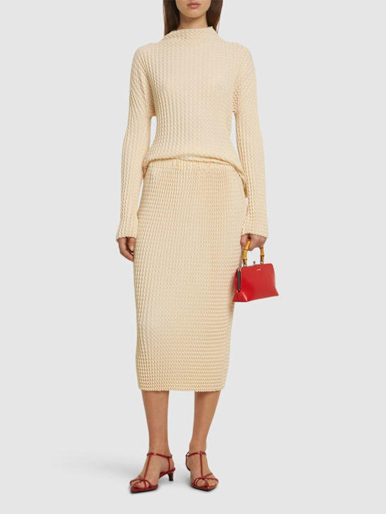 Luisaviaroma Gonna midi in misto cotone Spongy-48 Vendita Economica
