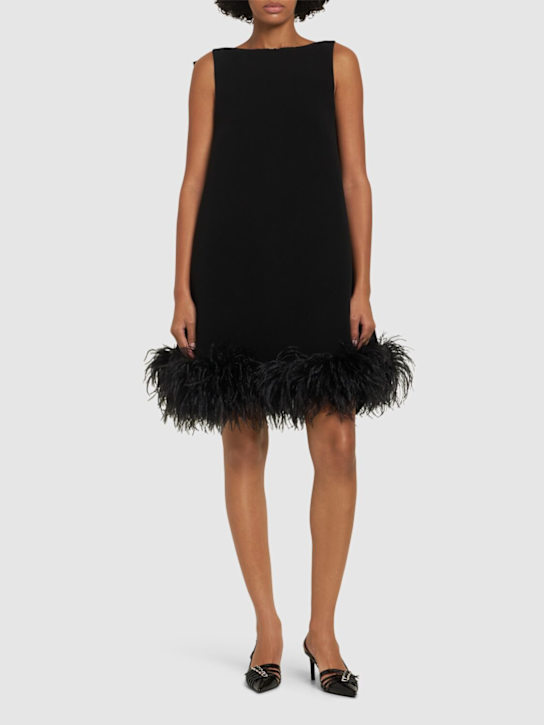 Luisaviaroma Vestito in crepe con piume Nuova