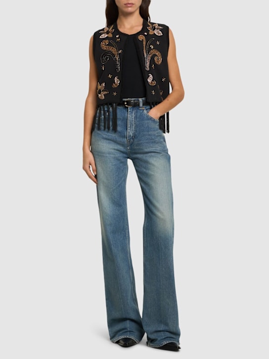 Luisaviaroma Gilet Frangipane Gardens in twill con ricami Italia