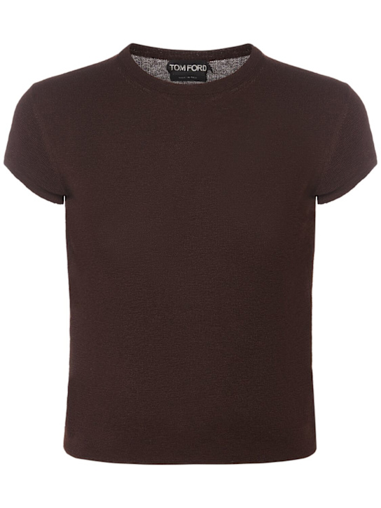 Luisaviaroma Top in maglia di cashmere e seta Vendita Calda