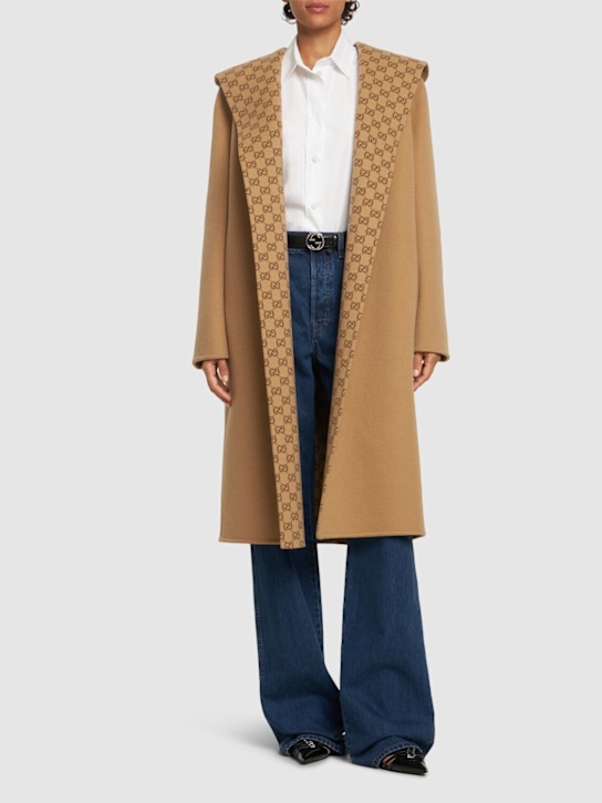 Luisaviaroma Cappotto reversibile in misto lana GG Promozione Limitata