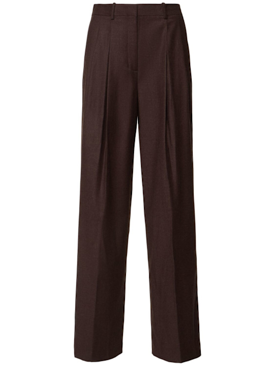 Luisaviaroma Pantaloni dritti in lana con pinces In Linea
