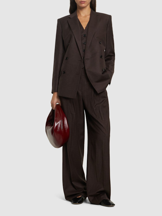 Luisaviaroma Pantaloni dritti in lana con pinces In Linea