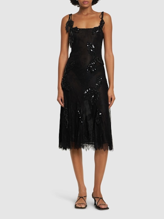 Luisaviaroma Vestito midi in pizzo con ricami Fino Al -60%