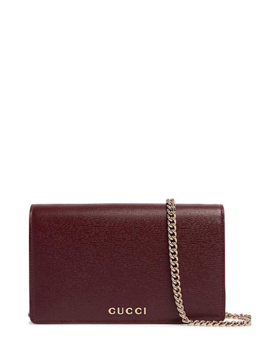 Luisaviaroma Portafoglio Gucci Script in pelle con catena