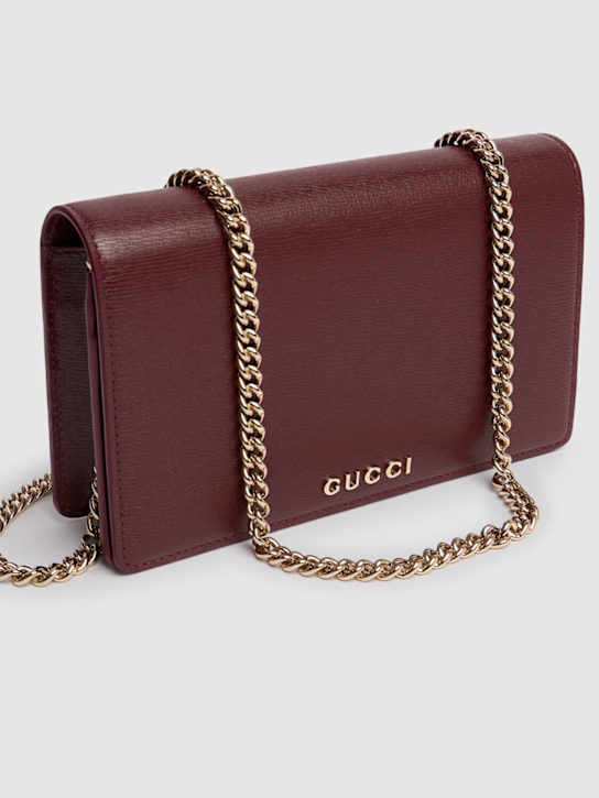 Luisaviaroma Portafoglio Gucci Script in pelle con catena Nuovo