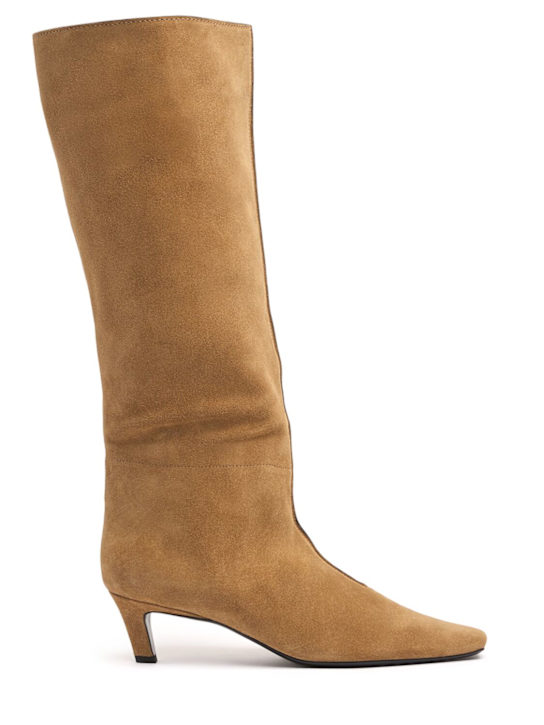 Luisaviaroma Stivali The Wide Shaft in camoscio 55mm