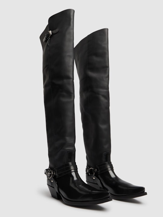 Luisaviaroma Stivali western sopra il ginocchio in pelle 40mm In Linea