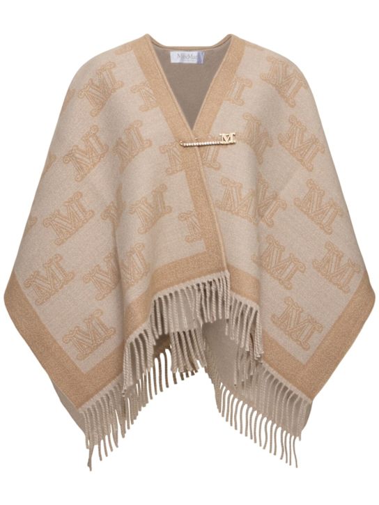 Luisaviaroma Mantella Frine in lana jacquard con logo