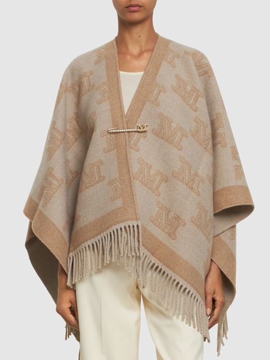 Luisaviaroma Mantella Frine in lana jacquard con logo Offerte
